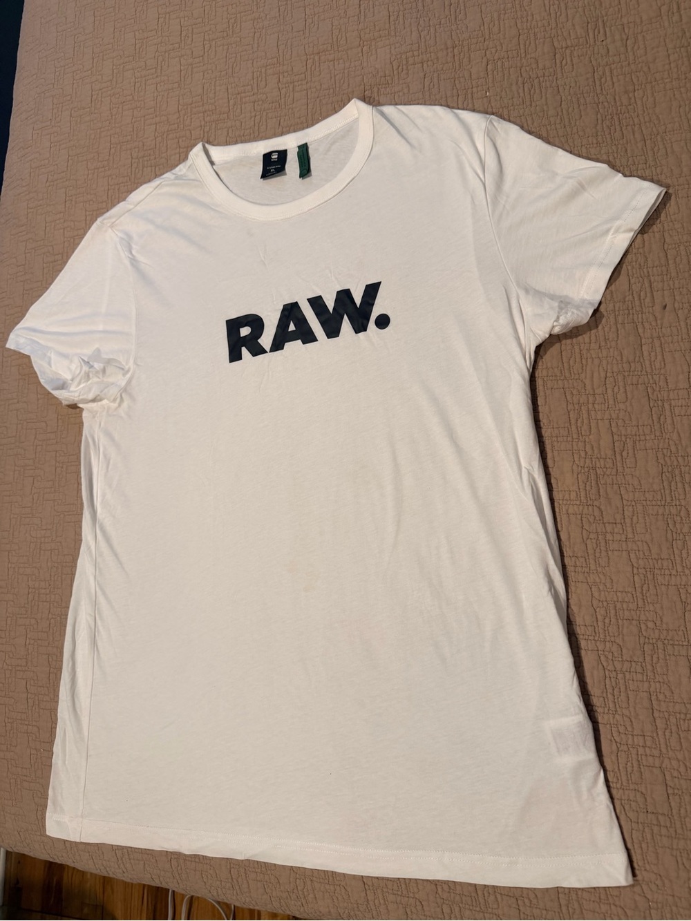 G-Star White Short Sleeve Tee with Black RAW Logo